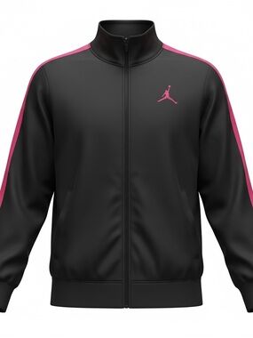 Jordan Black Track Jacket with Pink Trim